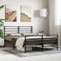 vidaXL Giroletto con Testiera e Pediera Metallo Nero 120x200 cm vidaXL Giroletto con Testiera e Pediera Metallo Nero 120x200 cm