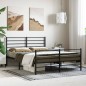 vidaXL Giroletto con Testiera e Pediera Metallo Nero 135x190 cm vidaXL Giroletto con Testiera e Pediera Metallo Nero 135x190 cm