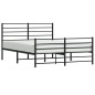 vidaXL Giroletto con Testiera e Pediera Metallo Nero 135x190 cm vidaXL Giroletto con Testiera e Pediera Metallo Nero 135x190 cm