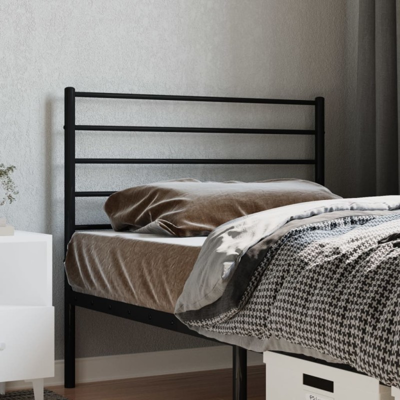 vidaXL Testiera in Metallo Nero 90 cm