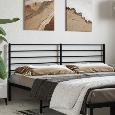 vidaXL Testiera in Metallo Nero 193 cm