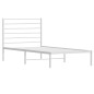 vidaXL Giroletto con Testiera Metallo Bianco 90x200 cm vidaXL Giroletto con Testiera Metallo Bianco 90x200 cm