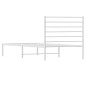 vidaXL Giroletto con Testiera Metallo Bianco 100x190 cm vidaXL Giroletto con Testiera Metallo Bianco 100x190 cm