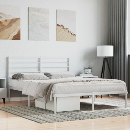 vidaXL Giroletto con Testiera Metallo Bianco 120x190 cm