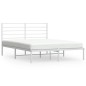 vidaXL Giroletto con Testiera in Metallo Bianco 120x200 cm vidaXL Giroletto con Testiera in Metallo Bianco 120x200 cm