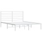 vidaXL Giroletto con Testiera Metallo Bianco 135x190 cm vidaXL Giroletto con Testiera Metallo Bianco 135x190 cm