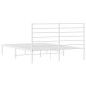 vidaXL Giroletto con Testiera Metallo Bianco 135x190 cm vidaXL Giroletto con Testiera Metallo Bianco 135x190 cm