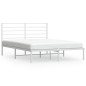 vidaXL Giroletto con Testiera Metallo Bianco 140x190 cm vidaXL Giroletto con Testiera Metallo Bianco 140x190 cm