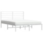 vidaXL Giroletto con Testiera Metallo Bianco 140x190 cm vidaXL Giroletto con Testiera Metallo Bianco 140x190 cm