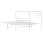 vidaXL Giroletto con Testiera Metallo Bianco 140x190 cm vidaXL Giroletto con Testiera Metallo Bianco 140x190 cm