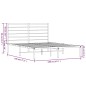 vidaXL Giroletto con Testiera Metallo Bianco 140x190 cm vidaXL Giroletto con Testiera Metallo Bianco 140x190 cm