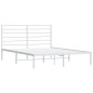 vidaXL Giroletto con Testiera Metallo Bianco 140x200 cm vidaXL Giroletto con Testiera Metallo Bianco 140x200 cm