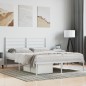 vidaXL Giroletto con Testiera Metallo Bianco 160x200 cm