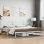 vidaXL Giroletto con Testiera Metallo Bianco 183x213 cm vidaXL Giroletto con Testiera Metallo Bianco 183x213 cm