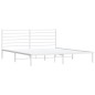 vidaXL Giroletto con Testiera Metallo Bianco 183x213 cm vidaXL Giroletto con Testiera Metallo Bianco 183x213 cm