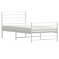 vidaXL Giroletto con Testiera e Pediera Metallo Bianco 90x200 cm vidaXL Giroletto con Testiera e Pediera Metallo Bianco 90x200 cm