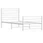vidaXL Giroletto con Testiera e Pediera Metallo Bianco 100x190 cm vidaXL Giroletto con Testiera e Pediera Metallo Bianco 100x190 cm