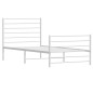 vidaXL Giroletto con Testiera e Pediera Metallo Bianco 107x203 cm vidaXL Giroletto con Testiera e Pediera Metallo Bianco 107x203 cm