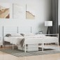 vidaXL Giroletto con Testiera e Pediera Metallo Bianco 120x190 cm vidaXL Giroletto con Testiera e Pediera Metallo Bianco 120x190 cm