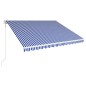 Tenda da Sole Retrattile Automatica 450x300 cm Blu e Bianca Tenda da Sole Retrattile Automatica 450x300 cm Blu e Bianca