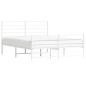vidaXL Giroletto con Testiera e Pediera Metallo Bianco 135x190 cm vidaXL Giroletto con Testiera e Pediera Metallo Bianco 135x190 cm