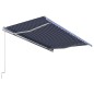 Tenda da Sole Retrattile Automatica 450x300 cm Blu e Bianca Tenda da Sole Retrattile Automatica 450x300 cm Blu e Bianca