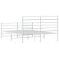 vidaXL Giroletto con Testiera e Pediera Metallo Bianco 140x190 cm vidaXL Giroletto con Testiera e Pediera Metallo Bianco 140x190 cm
