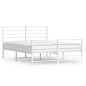 vidaXL Giroletto con Testiera e Pediera Metallo Bianco 150x200 cm vidaXL Giroletto con Testiera e Pediera Metallo Bianco 150x200 cm