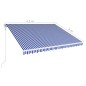 Tenda da Sole Retrattile Automatica 450x300 cm Blu e Bianca Tenda da Sole Retrattile Automatica 450x300 cm Blu e Bianca