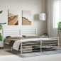 vidaXL Giroletto con Testiera e Pediera Metallo Bianco 193x203 cm