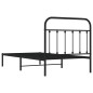 vidaXL Giroletto con Testiera in Metallo Nero 100x190 cm