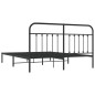 vidaXL Giroletto con Testiera in Metallo Nero 183x213 cm vidaXL Giroletto con Testiera in Metallo Nero 183x213 cm