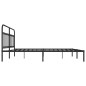 vidaXL Giroletto con Testiera in Metallo Nero 193x203 cm vidaXL Giroletto con Testiera in Metallo Nero 193x203 cm
