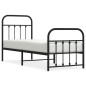 vidaXL Giroletto con Testiera e Pediera Metallo Nero 75x190 cm