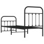vidaXL Giroletto con Testiera e Pediera Metallo Nero 75x190 cm