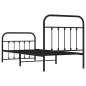 vidaXL Giroletto con Testiera e Pediera Metallo Nero 90x190 cm vidaXL Giroletto con Testiera e Pediera Metallo Nero 90x190 cm