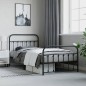 vidaXL Giroletto con Testiera e Pediera Metallo Nero 107x203 cm vidaXL Giroletto con Testiera e Pediera Metallo Nero 107x203 cm
