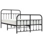 vidaXL Giroletto con Testiera e Pediera Metallo Nero 120x190 cm vidaXL Giroletto con Testiera e Pediera Metallo Nero 120x190 cm