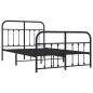 vidaXL Giroletto con Testiera e Pediera Metallo Nero 120x190 cm vidaXL Giroletto con Testiera e Pediera Metallo Nero 120x190 cm