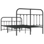 vidaXL Giroletto con Testiera e Pediera Metallo Nero 120x190 cm vidaXL Giroletto con Testiera e Pediera Metallo Nero 120x190 cm