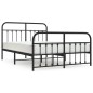 vidaXL Giroletto con Testiera e Pediera Metallo Nero 140x190 cm