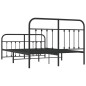 vidaXL Giroletto con Testiera e Pediera Metallo Nero 140x190 cm