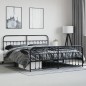 vidaXL Giroletto con Testiera e Pediera Metallo Nero 193x203 cm vidaXL Giroletto con Testiera e Pediera Metallo Nero 193x203 cm