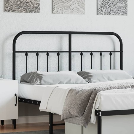 vidaXL Testiera in Metallo Nero 140 cm