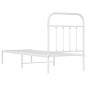 vidaXL Giroletto con Testiera Metallo Bianco 75x190 cm vidaXL Giroletto con Testiera Metallo Bianco 75x190 cm