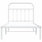 vidaXL Giroletto con Testiera Metallo Bianco 90x190 cm vidaXL Giroletto con Testiera Metallo Bianco 90x190 cm