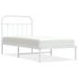 vidaXL Giroletto con Testiera Metallo Bianco 90x200 cm vidaXL Giroletto con Testiera Metallo Bianco 90x200 cm