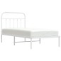 vidaXL Giroletto con Testiera Metallo Bianco 90x200 cm vidaXL Giroletto con Testiera Metallo Bianco 90x200 cm
