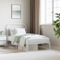 vidaXL Giroletto con Testiera Metallo Bianco 100x190 cm vidaXL Giroletto con Testiera Metallo Bianco 100x190 cm