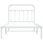 vidaXL Giroletto con Testiera Metallo Bianco 100x190 cm vidaXL Giroletto con Testiera Metallo Bianco 100x190 cm